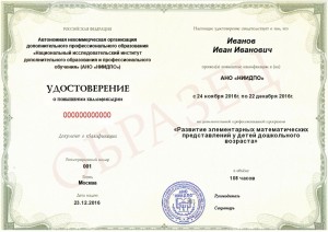 Математические представления ДОУ